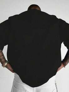 Funny Chicken Humor F Caw F Introduction Rooster Meme T-Shirt - Red Letter Print T-Shirt, Medium Stretch Fabric, Men's Casual Streetwear - 黑色 - 查看 2