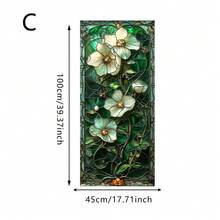 1/6片装花卉图案磨砂隐私窗膜。优雅白色花朵彩色玻璃风格静电吸附。可移除的遮光隔热隐私膜，适用于浴室、厨房、客厅门。 - 花卉 - 查看 11