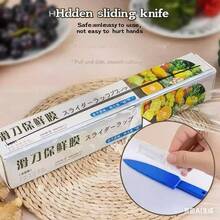 Màng bọc thực phẩm PE, màng phủ thực phẩm nhà bếp, kiểu xé một lần, dao cắt trượt, rộng 30cm. - Xem 9