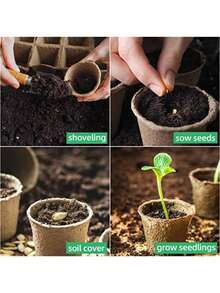 Bộ dụng cụ gieo hạt bằng than bùn 3,15 inch, khay ươm cây con kèm 30 nhãn cây, khay ươm hạt có lỗ thoát nước, bộ dụng cụ gieo hạt ngoài trời. - Nhiều màu - Xem 8