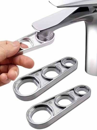 2pcs 6-In-1 Multifunctional Faucet Aerator Disassembly Tool, Universal Faucet Outlet Disassembly Wrench, Suitable For Kitchen And Bathroom Faucet Components, Pipeline Tool For Replacement/Disassembly/Adjustment (No Assembly Required), Manual Wrench Suitable For Household Kitchen And Bathroom Faucets, Kitchen Accessories, Bathroom Accessories, Kitchen Supplies, Bathroom Supplies, Faucet Supplies, Home Decoration