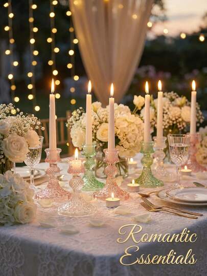 1pc/3pcs Vintage Colorful Single Arm Candle Holder Glass Candle Holder/Candle Holder Set, Suitable For Home Decor, Living Room Accents, Yoga & Meditation Space, Holiday Gifts, Exotic Cafe Decor, Cultural Events, Foyer Display, Backyard Parties, Weddings, Bridal Showers, Dining Table Centerpieces