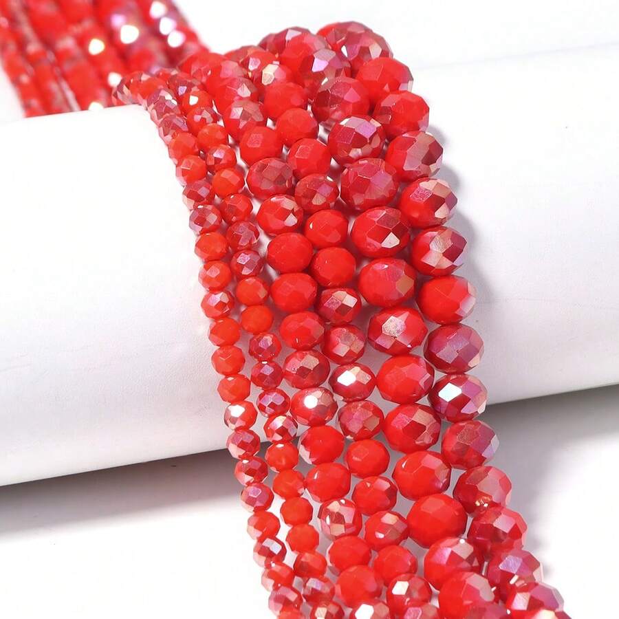 1pc Faceted Abacus Bead Crystal Flat Bead Multi-Color Loose Beads, Fashionable Colorful Cute Electroplated Versatile All-Match DIY Beads For Bracelets, Necklaces, Jewelry Making, Phone Straps, Keychains