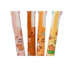 Bolígrafos de 4 colores retráctiles, 12 piezas de bolígrafos de capibara para escuela, hogar y oficina - Multicolor - Ver 4