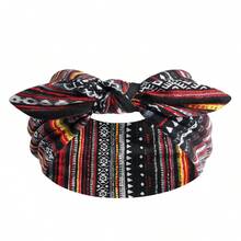 1pc Women's Headband, Bohemian Headband, Wide Headscarf, Scarf, Headband, African Style Striped Headscarf, Fashion Headband, Non-Slip Headband, Bow Knot Headband, Polyester Holiday Essential Hair Accessories Summer Beach Hair Bands - Multicolor - View 11