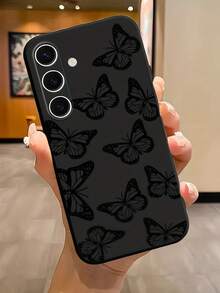 1个黑色蝴蝶直边液态软胶手机壳，兼容三星Galaxy S26 S25 S24 Ultra S24 Plus S24 FE S23 S22 A55 A54 A53 A52 A50 A30 A42 A35 A34 A33 A25 A24 A20 A30 A15 A17、Smart 8/ Hot 40i/ Spark 20/ Spark 20C/ Spark Go 2024/ Moto G84/荣耀X9b X9A X9D X7B X9C X6A 8X X7 X8 X8C X8B Y9S Y9A Y7P Y7P/1+ - 黑色 - 查看 2