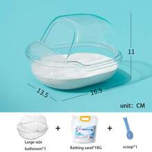 Transparent Hamster Bath Box With Sand Mat - Multifunctional Small Pet Bathroom And Sand Bath Container Suitable For Hamsters, Gerbils - Multicolor - View 7