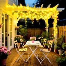 Multi-Color Changing Solar LED Light Tube, Flexible Solar Powered String Lights, 8 Modes IPX4 Waterproof Auto Sensor, Suitable For Christmas, Halloween, Outdoor Garden Party Decor - Warm white light - View 4