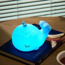 Cute Whale Night Light, Ocean Animal Shaped Sleep Lamp, Rechargeable Bedroom Bedside Atmosphere Lamp, Suitable For Squeeze Small Night Light Room Decor - Multicolor - View 3
