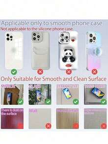 Funda de teléfono de silicona con succión doble cara, agarre de succión para teléfono, Octobuddy, agarre de teléfono adhesivo, soporte de teléfono adhesivo para mujeres, billetera, mini billetera, monedero, billetera para tarjetas, billetera pequeña - Multicolor - Ver 7