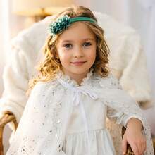 Set de accesorios para el cabello de diadema con flor de gasa para niñas, regalo de utilería para fotos de bebés - Multicolor - Ver 9