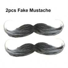 1件/2件装假胡子，粘贴式假胡子，自粘式逼真胡子套装，适用于生日派对、新奇墨西哥风情表演服装装饰、化装舞会拍照道具 - 多色 - 查看 7