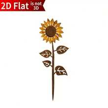Vintage Sunflower Silhouette Garden Stake, Outdoor Yard Decor - B - View 5