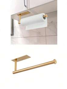 1 cái Giá đựng giấy vệ sinh nhà tắm gắn tường bằng thép không gỉ, không cần khoan, phụ kiện nhà tắm, giá để đồ nhà tắm, giá treo khăn, giá đựng khăn giấy nhà bếp, thích hợp làm giá đựng đồ nhà tắm/nhà bếp, giá treo khăn, giá đựng màng bọc thực phẩm, giá đựng giấy vệ sinh. - Nhiều màu - Xem 10