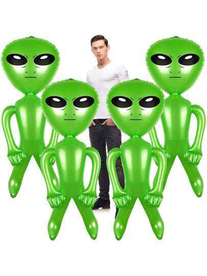 3pcs Inflatable Alien Decorations, Suitable For Space Party, UFO Themed Spaceship Party, Birthday, Halloween, Easter, Christmas Home Decor, Pool Party, Birthday Party, Alien Themed Party, Mother's Day, Graduation Ceremony