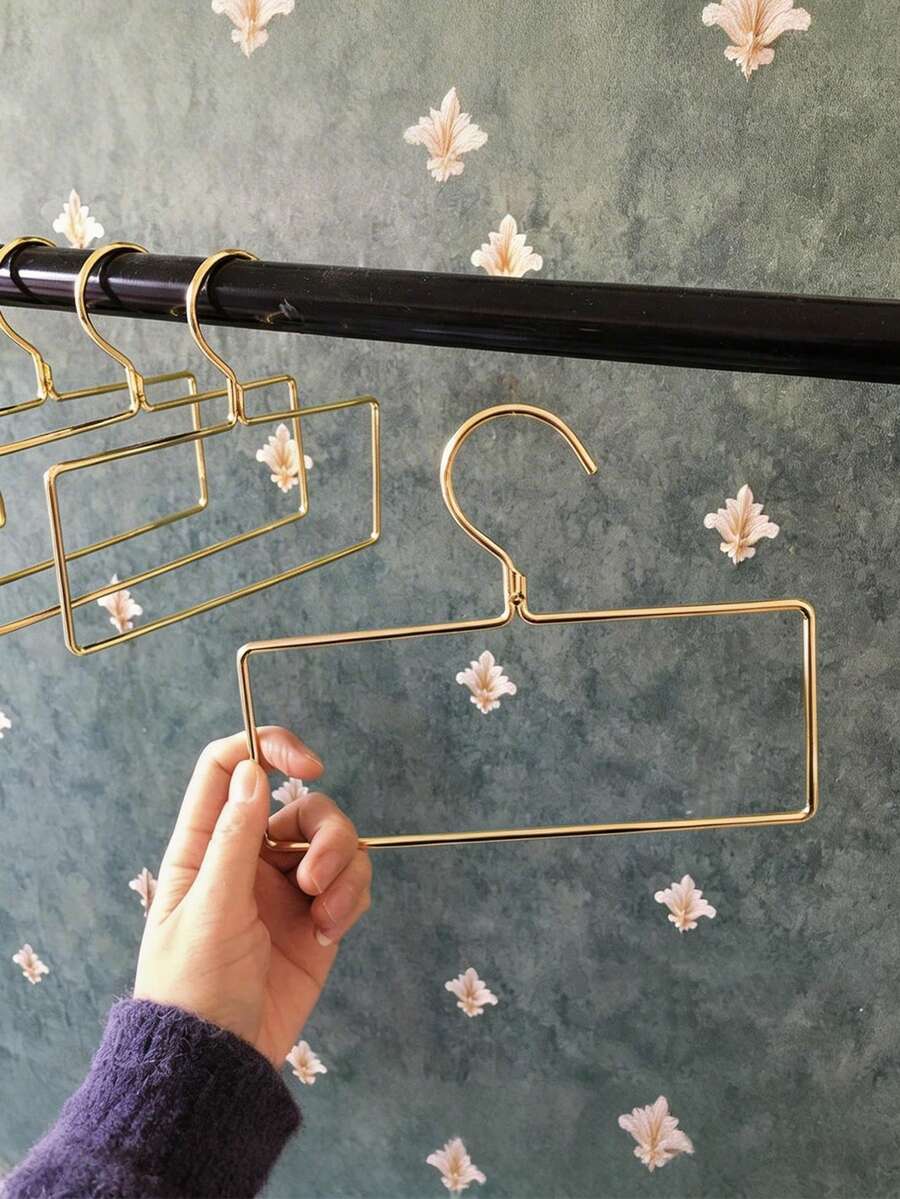 10pcs Nordic Style Golden Metal Clothing Rack, Multi-Functional Hanger For Clothes, Towels, Scarves - Gold - View 1