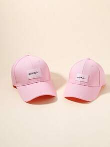2pcs/Set Pink Combo Baby & Mom Baseball Cap, Cute Infant Hat And Mother Hat, Summer Sun Protection, Baby Letter Pattern Design, Suitable For Daily Wear Or Travel - Pink - View 6