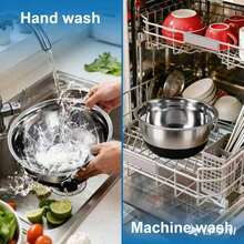Bộ 1/5 món, bát trộn salad có nắp, bát đựng trái cây, bộ bát trộn, phụ kiện nhà bếp, bát trộn salad bằng thép không gỉ với đế silicon và thảm chống trượt, thích hợp để bảo quản thực phẩm, chuẩn bị bữa ăn, làm salad, dụng cụ nhà bếp. - màu đen - Xem 2