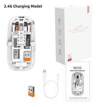 Ratón inalámbrico transparente M233 de 3 modos, 2.4G inalámbrico y BT5.1, batería recargable de 500mAh, silencioso - Ver 18