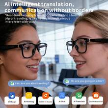Nuevas gafas inteligentes de traducción de idiomas de inteligencia artificial, con micrófono incorporado, altavoces estéreo duales, control de música y llamadas inalámbricas, control de cámara, conversación por voz, asistente de voz de IA, gafas de audio - Ver 6