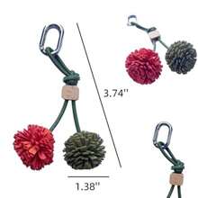 Personalized Leather Tassels Ball Cherry Cute Bag Charm Women Backpack Keychains Clip Tote Bag Charms For Handbags - Màu Khaki - Xem 2