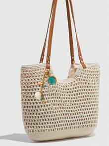 1件海洋主题珍珠贝壳项链，时尚贝壳吊坠，适合夏季海滩风格 - 彩色 - 查看 2