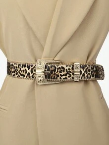 1pc Floral PU Leather Casual Belt For Women, With Fashionable Metal Buckle, Studded Decoration, Versatile Everyday Wear Halloween Leopard Print Summer, School Fall, Autumn, Halloween - Nhiều màu - Xem 4