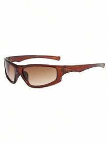 1pc Unisex Y2K Style Asymmetric Futuristic Fashion Fashion Glasses - Multicolor - View 9