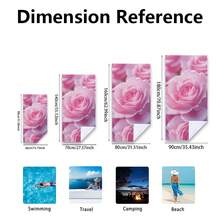 1pc Pink Rose Printed Beach Towel, Super Absorbent Quick Dry Towel For Swimming, Soft And Lightweight Beach Blanket, Suitable For Beach, Swimming, Outdoor, Travel (40*80CM Very Small) - A - View 2