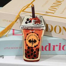 Fantasy Readers/Romantic Readers/Dark Romantic Themed Delicious Pearl Milk Tea Shaped Acrylic Colored Bookmarks, Cute Reading Page Design, Party Decorations, Reading Decorations, Learning Markers, Writing Helpers, Suitable For Book Lovers, Readers, Writers, Women, And Men. - Milk Tea Stick - View 6