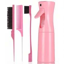 3pcs Watering Can Comb Set, Includes 1 Back Brush, 1 Hair Brush, 1 Rat Tail Comb, Smooth Grooming Set For Baby Hair - Pink - View 11