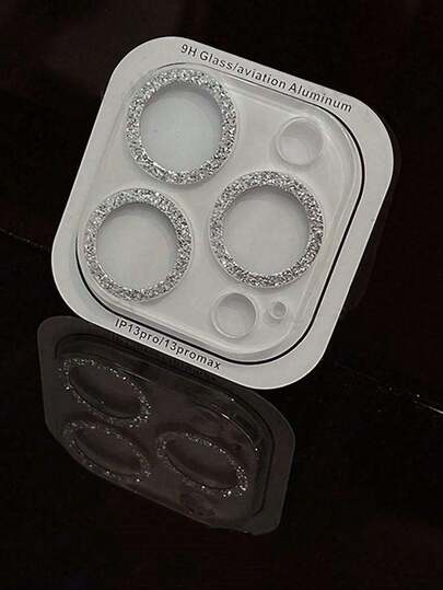 1 Stück glänzender Glitzer Linsenfilm für iPhone 17 Pro Max, Allround Kameraobjektiv Schutz für iPhone 16 Pro Max, 14 Pro/15 Pro Max/16/15/14, transparenter Glitzer Linsen gehärtetes Glas Rahmen