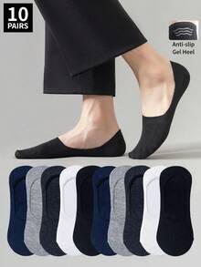 1/10 Pair Plus Size Men's Non-Slip Invisible Socks, Suitable For Daily Wear Or Sports - Multicolor - View 14