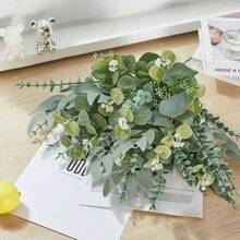 3/30/60/120 pièces Feuilles et tiges d'eucalyptus artificielles mélangées, pièces de monnaie argentées artificielles en vrac, feuilles d'eucalyptus pour compositions florales, bouquets de fleurs artificielles, vases de mariage, décoration florale, décoration d'intérieur, décoration de mariage, décoration de chambre - Vert - Voir 9