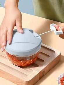 1 件装手动压蒜器双刀片蒜泥器压碎器 - 淺藍色 - 查看 5