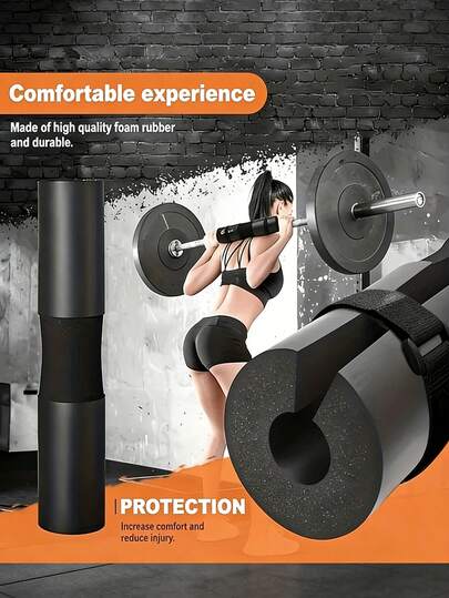 2/1 pieza Almohadilla antideslizante y amortiguadora para barra, almohadilla para barra para levantamiento de pesas, sentadillas, proporciona un cojín de confort para el cuello y los hombros, adecuado para gimnasio, entrenamiento, fitness en casa, accesorios de fitness, accesorios de CrossFit, diseñado para sentadillas y peso muerto