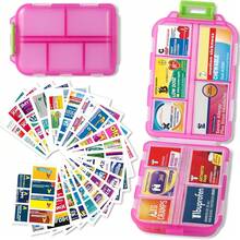 Portable 7 Day Pill Organizer With 161 Medicine Labels, Mini Travel Daily Pill Case, Medication Storage Box - View 1