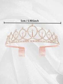 Vương miện Baroque thanh lịch, phụ kiện đội đầu cho nữ hoàng sinh nhật, phụ kiện tóc dự tiệc và dạ hội. - Nhiều màu - Xem 4