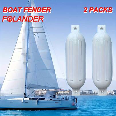 2 chiếc chắn va đập thuyền kích thước 5.5*20 inch, tấm chắn PVC bơm hơi dùng cho neo đậu du thuyền, thích hợp cho việc buộc dây, phao du thuyền.