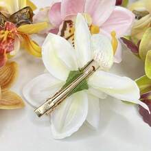 1PCS/3PCS New Hawaiian Simulation Orchid Flower Duckbill Clip Hairpin Side Hairpin Suitable For Bridal Wedding Hawaii Beach Tropical Party Decoration - Nhiều màu - Xem 4