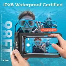 Waterproof Pe Pouch - 2 Pack, IPX8 Waterproof Pe Case With Lanyard For IPe 17 16 15 Pro Max, Cell Pe Dry Bag For Beach Vacation Travel Cruise Essentials, Touch Screen, Up To 8.5",44289572 - 無色 - 查看 2