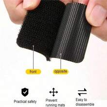 20 Sets/40pcs Adhesive Magic Tape, Double-Sided Invisible Non-Slip Car Floor Mat Fixator - Black - View 11