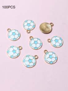 10个/20个/50个/100个随机混合足球形油滴吊坠 DIY饰品制作材料 - 足球 - 查看 19