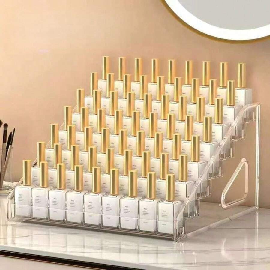 5/4/3 Tier Detachable Multi-Functional Storage Rack, Suitable For Storing Perfume, Cosmetics, Glasses, Nail Polish, Etc. Acrylic Material, Large Capacity Design, Suitable For Use In Vacation, Beach, Bathroom, Bedroom And Other Scenarios. - Multicolor - View 1