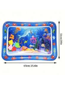 儿童充气水上乐园垫，促进儿童身心发育，采用色彩缤纷的水下场景设计，配有可爱的漂浮玩具，满足儿童日常玩耍需求，适合户外亲子互动，是送给男孩女孩的完美礼物。 - 彩色 - 查看 3
