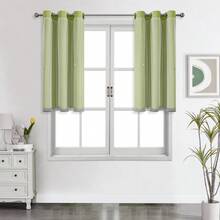 1pc Hollow Star Curtain, Polyester Lace Double-Layer Curtain, Darkening Curtain For Living Room & Bedroom, Cute Style - 淡綠 - 查看 30