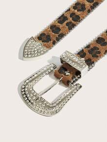 Estampado de leopardo en piel de PU brillante - Marrón - Ver 4