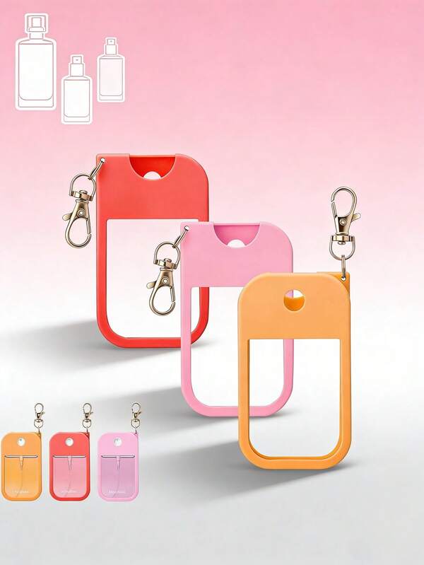 1pc 1oz (30ml) Hand Sanitizer Spray Bottle Holder, Keychain Spray Bottle Tag, Silicone Anti-Drop Anti-Collision Protective Case With Keychain Design, Easy To Carry For Travel, Can Be Hung On Bags, Keys Or Children's Backpacks, Wear-Resistant, Waterproof, Reusable Protective Cover For Hand Sanitizer Spray, Travel, Outdoor, Gifts, Halloween Gifts, Christmas Gifts
