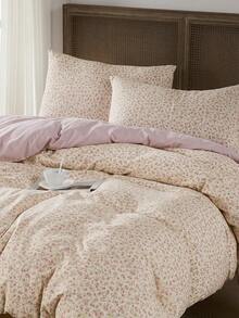 3件套100%涤纶粉色碎花被套组，2个枕套+1个被套（不含床单） - 彩色 - 查看 2