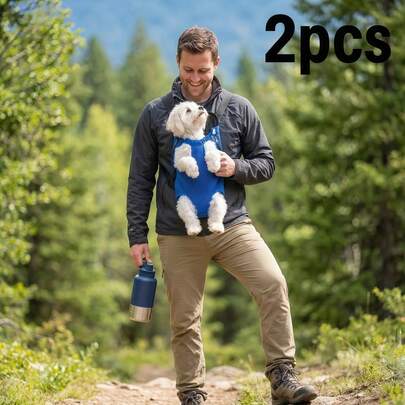 Bộ 2 bình nước du lịch cho thú cưng kèm túi đựng.